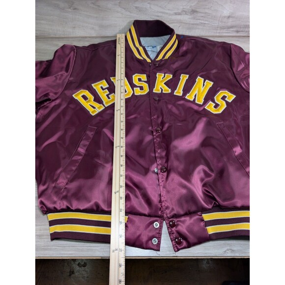 Vintage Swingster Redskins Satin Varsity Bomber Jacket Size XL Quilted MADE USA - Picture 11 of 15